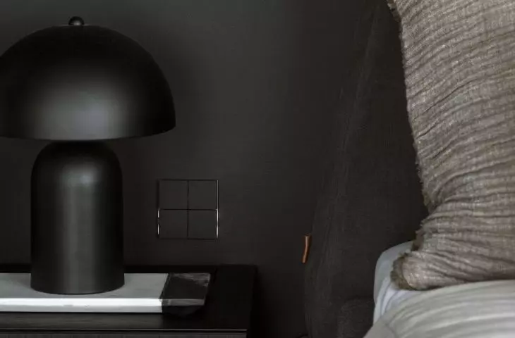 One lamp is black, the other white