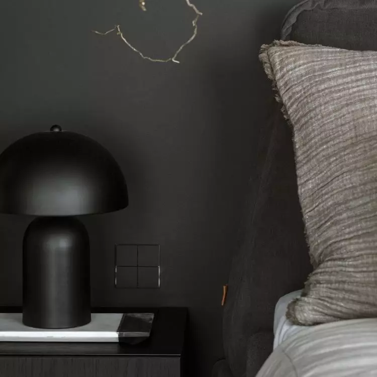 One lamp is black, the other white