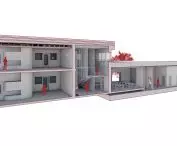 przekrój 3D wariantu piętrowego