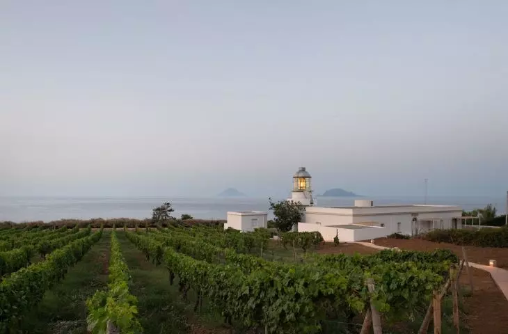 The lighthouse is located on the island of Salina