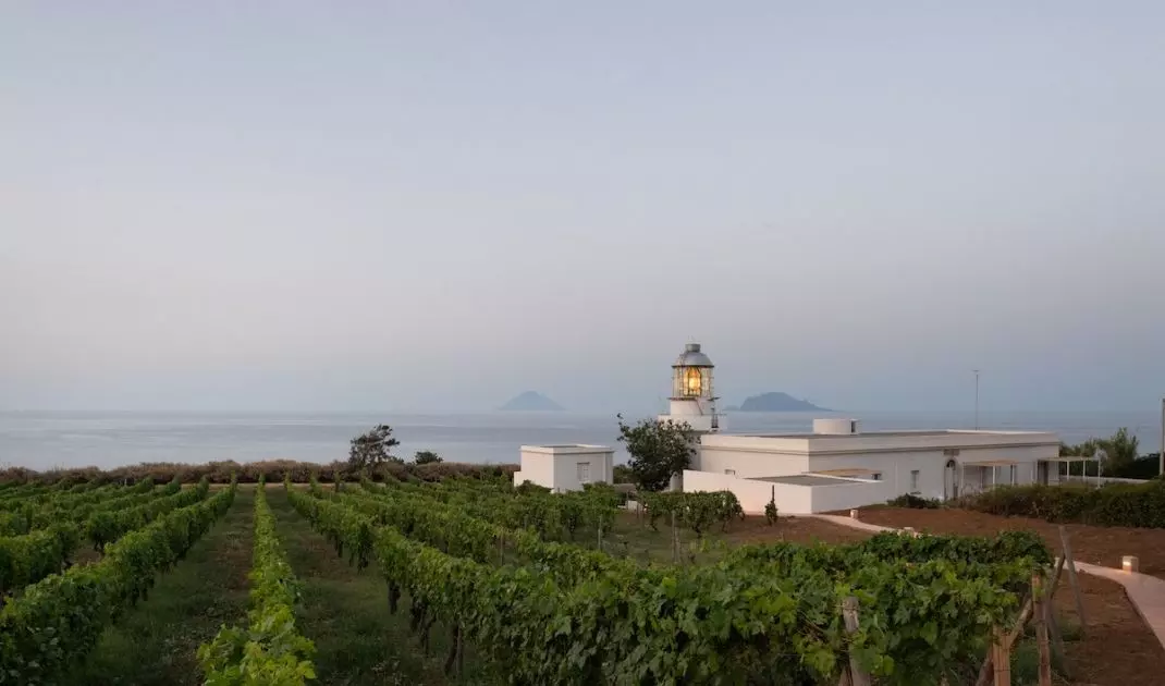 The lighthouse is located on the island of Salina