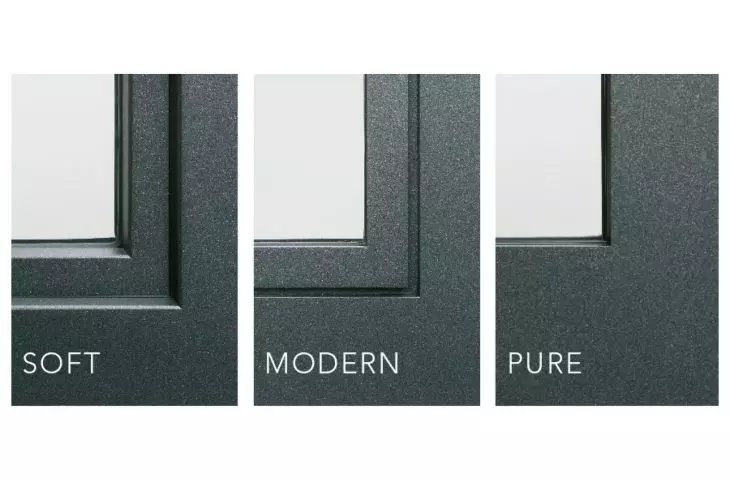 Główną cechą i wyróżnikiem okien INNOVIEW jest kształt zewnętrznej okładziny aluminiowej -dostępna w trzech wariantach: SOFT, MODERN i PURE
