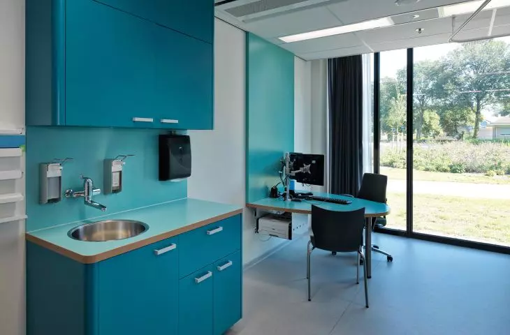 HPL laminate in a hospital interior