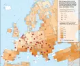 The average intensity of the urban heat island in the summer season (°C) and the predicted number of extreme heat waves in the near future (2020-2052;