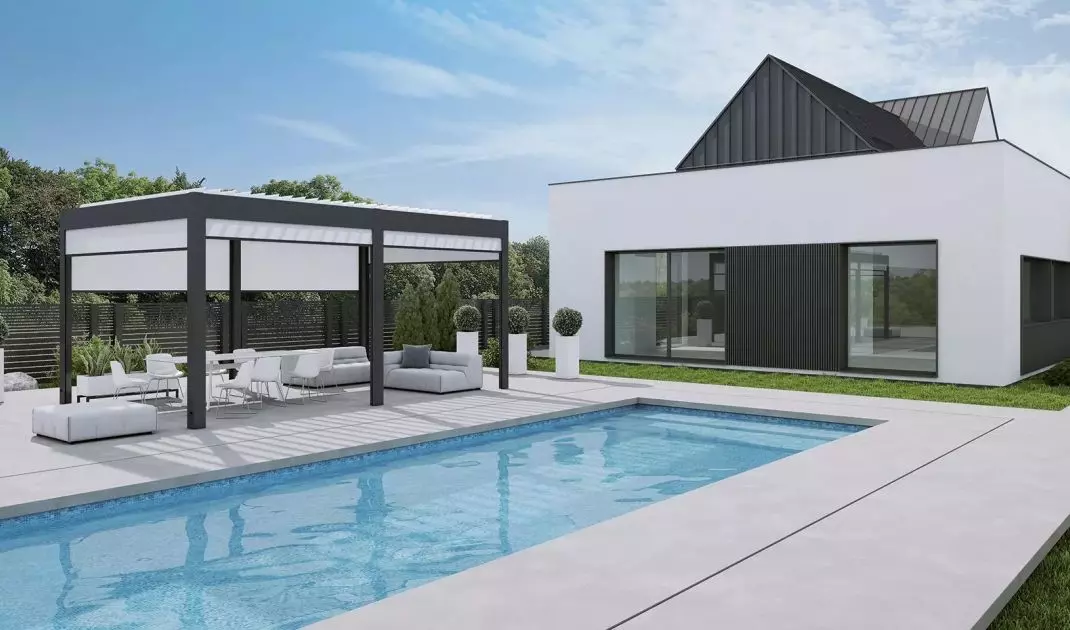 You can use, among other things, a pergola, awning or terraced roofing for your terrace