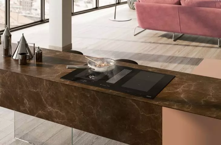 Induction hob with integrated hood from the 2gether series