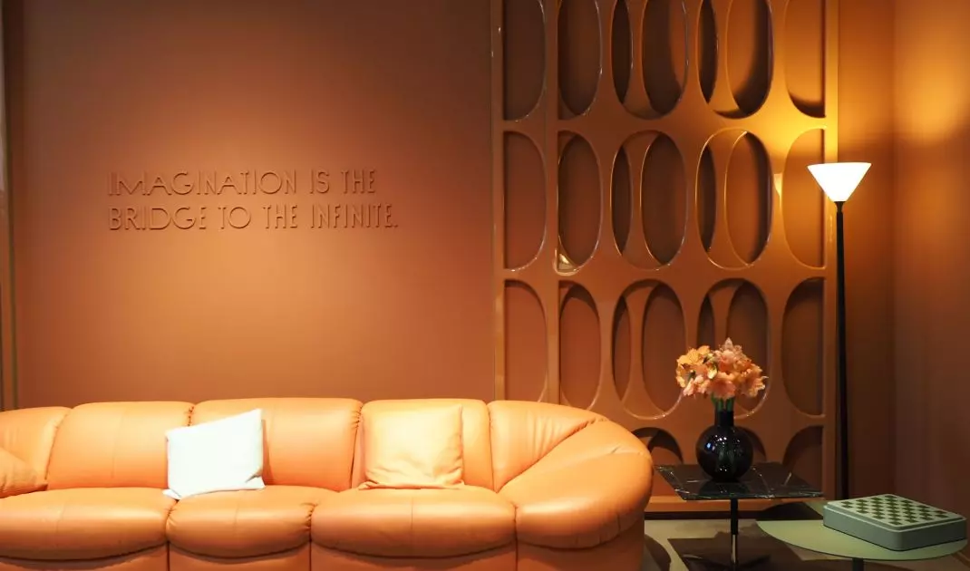 Poltrona Frau showroom using leather