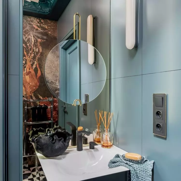 Mirrors optically enlarge the space