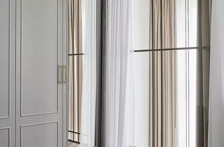 The large closet was designed by Barbara Godawska