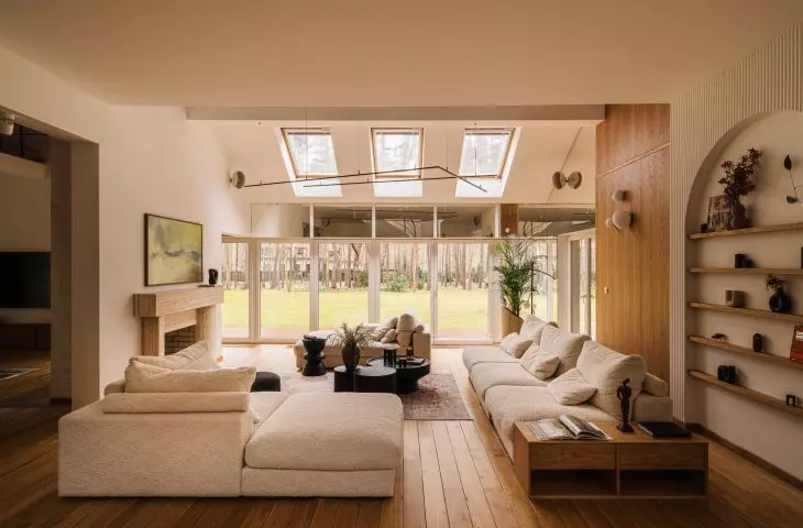 Large glazing provides views of the garden