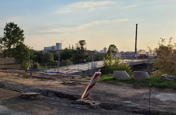 Construction of the Berdychowski Bridges in Poznań, June 2024.