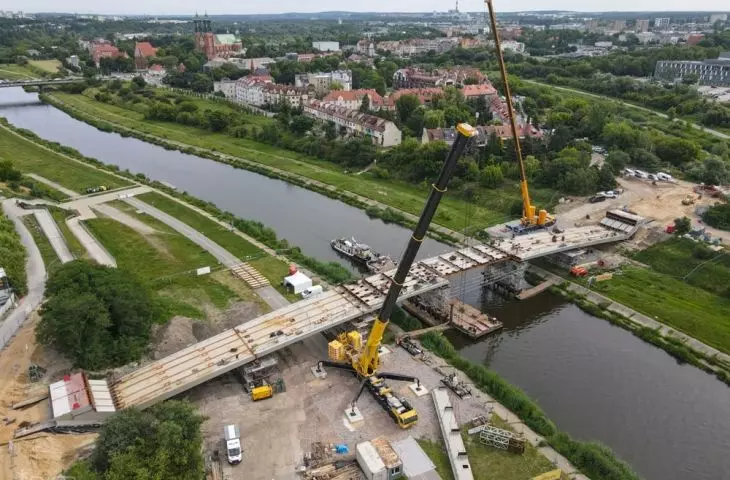 Budowa Mostów Berdychowskich w Poznaniu, czerwiec 2024 r. 