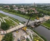 Construction of the Berdychowski Bridges in Poznań, June 2024. 