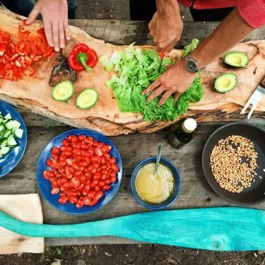 A comfortable countertop is the key to creating a functional garden kitchen