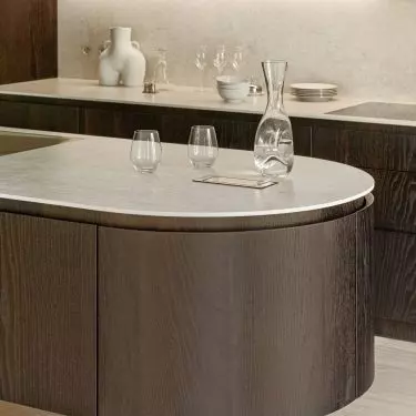 The rounded forms are reminiscent of the 1950s.