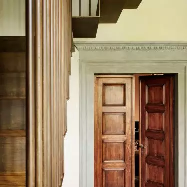 Stairs combine wood and weathering