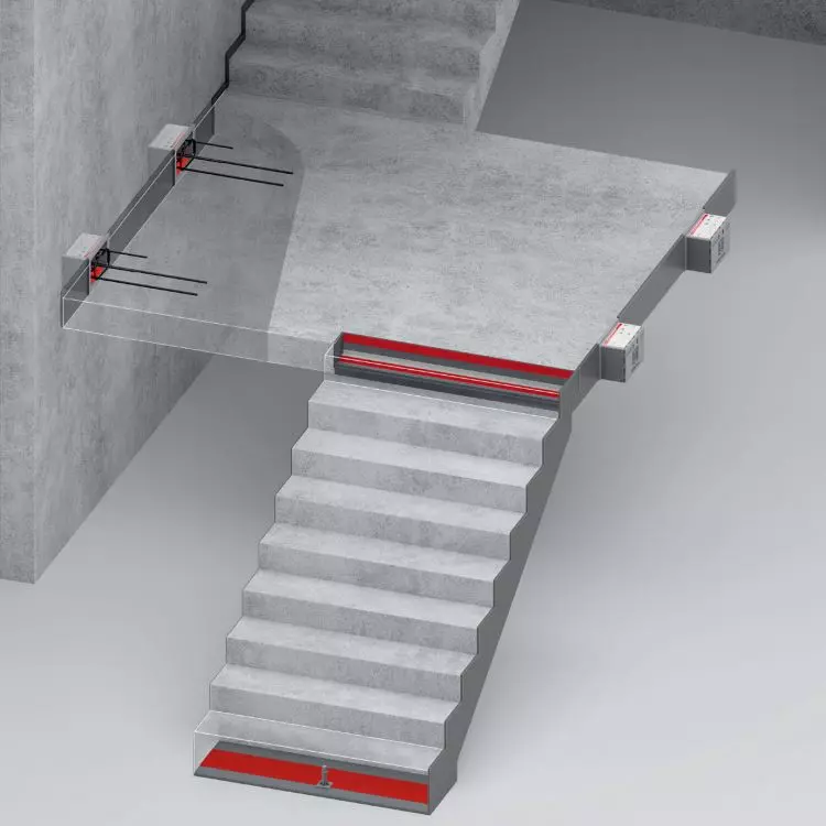 Sound insulation system for staircases