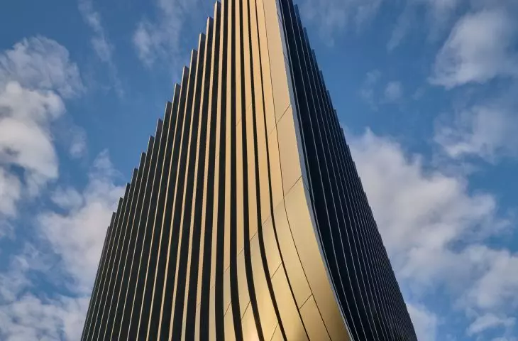 Złoty wieżowiec projektu Zaha Hadid Architects