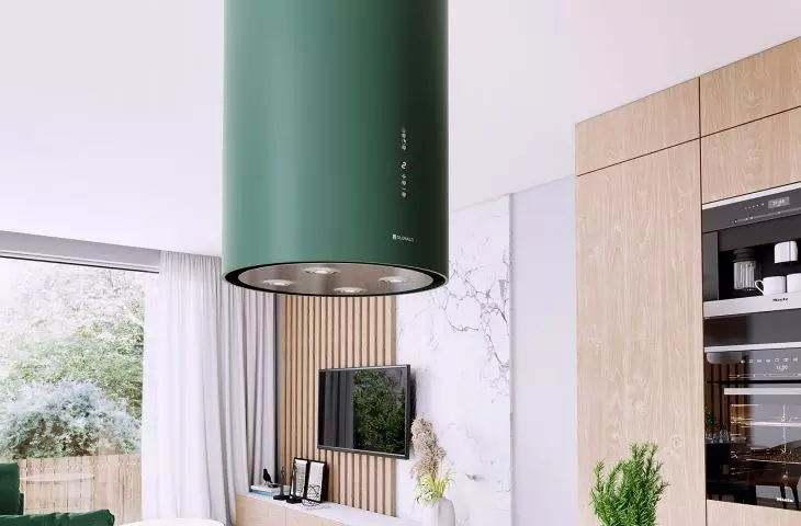 Okap GLOBALO Cylindro Isola Green