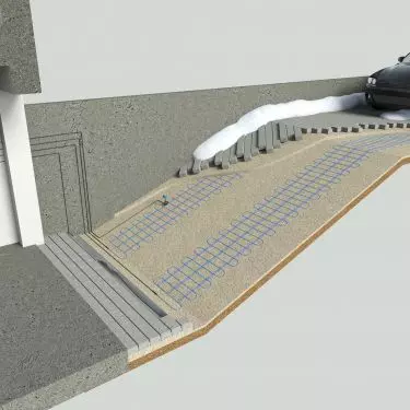 Przykład ułożenia maty grzejnej ELEKTRA SnowTec®
