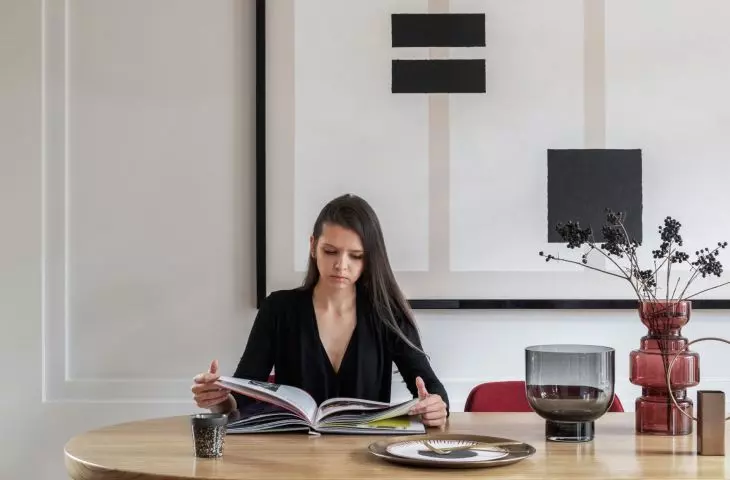 Dining room stands out against neutral arrangement