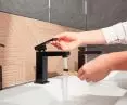 Logon Black upright washbasin faucet