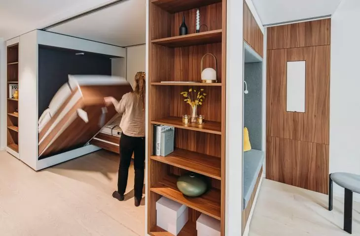 A folding bed is a solution for apartments with smaller space