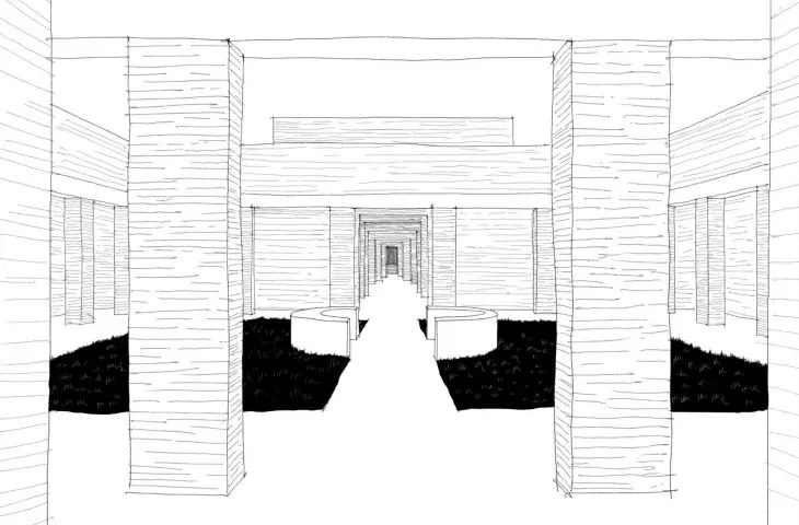 inner courtyard, sketch