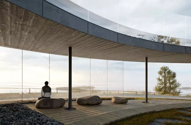 Viewing platform with descent to 'Dubai Beach' in Jaroslawiec, interior