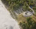 Viewing platform with descent to 'Dubai Beach' in Jaroslawiec, bird's eye view