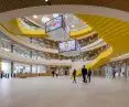 A staircase inside the Lego campus