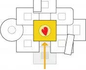 Diagram przedstawiający umiejscowienie wejścia do kampusu