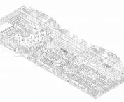 Aksonometria biblioteki publicznej w Centre Pompidou (poziom 2)