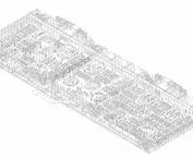 Aksonometria biblioteki publicznej w Centre Pompidou (poziom 3)