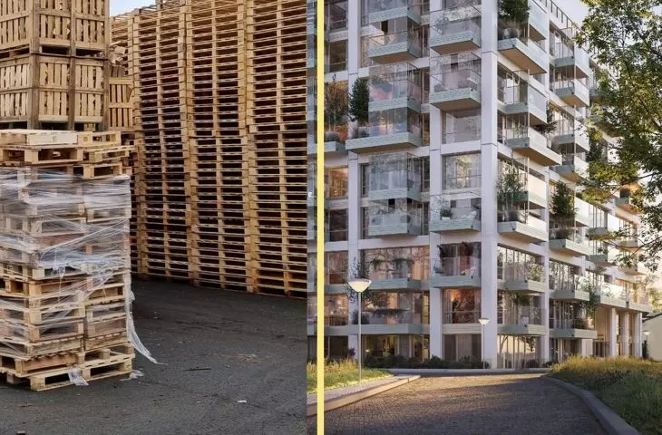 The pallets will serve as raw material for the production of high-quality building material