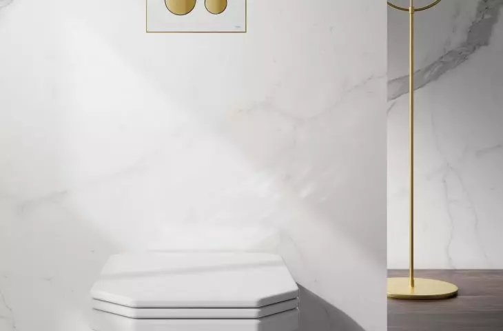 TECEloop push button white marble