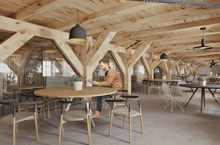 III piętro, strefa odpoczynku i spotkań w części coworkingowej