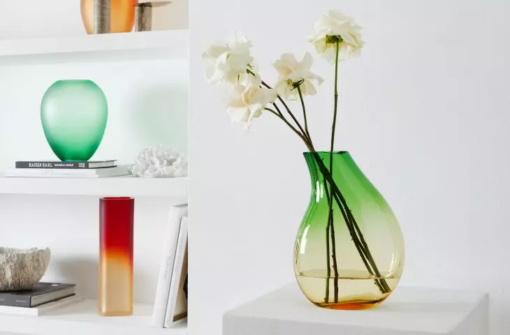 Colorful glass will add variety to any interior