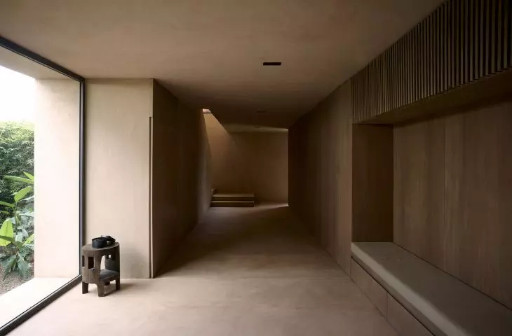 From each room you can see a different slice of the landscape. Moving from room to room, one has the feeling of moving inside as well as outside the building
