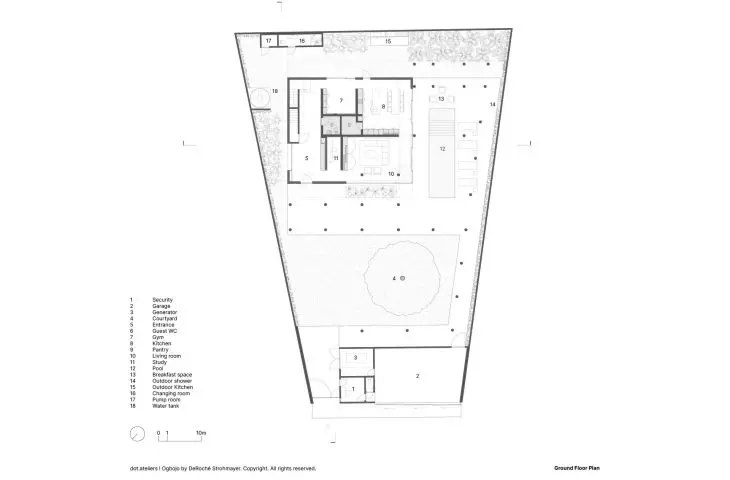 Rzut parteru rezydencji dot. ateliers | Ogbojo