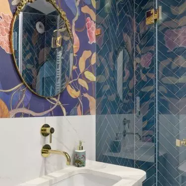 Mirror in gold ornate frame will give space a girly charm