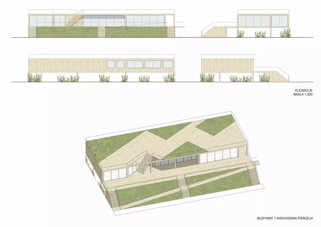 Projekt lokalnego centrum w Chałupach © Karolina Upława, Michał Stangel