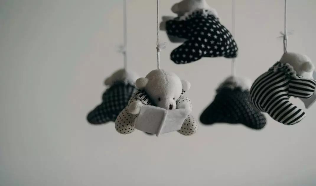 Carousel with teddy bears will add charm to the space