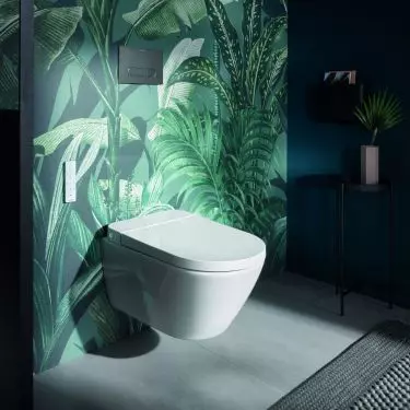 Home jungle: Plants enhance the atmosphere and enliven the bathroom. If the bathroom design is restrained in terms of color, such as the D-Neo bathroom series from Duravit