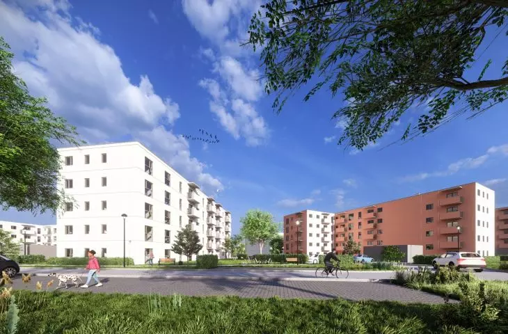 domy komunalne przy ul. jarzębowej w Poznaniu, wizualizacja, proj. LEKKO Architekci