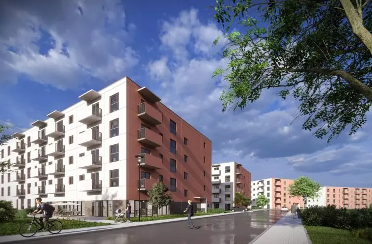 communal houses at jarzębowa street in Poznań, visualization, proj. LEKKO Architekci