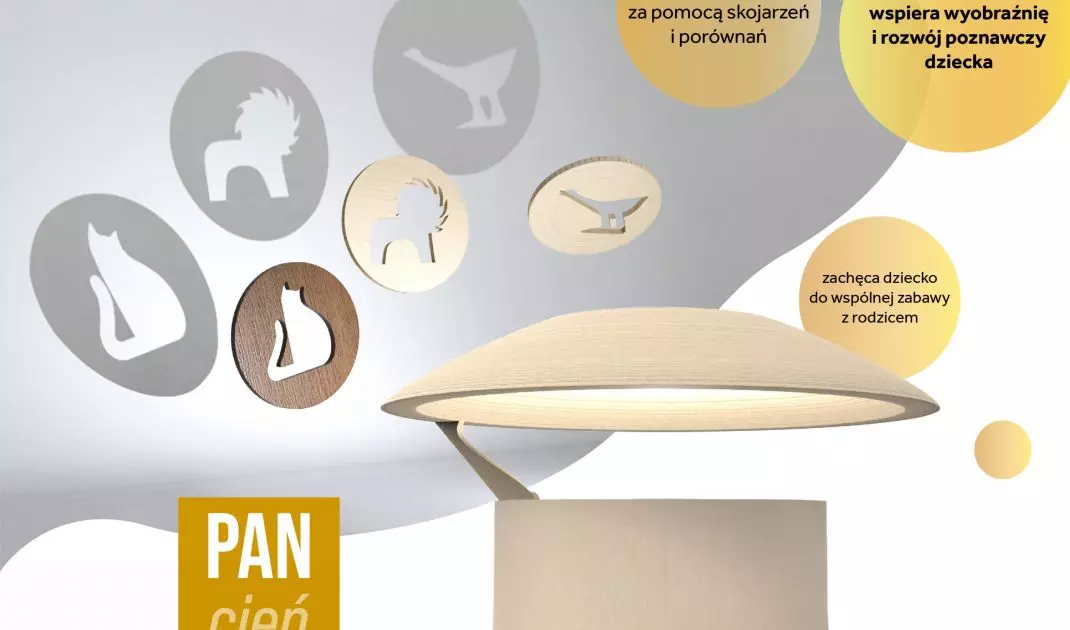 Dzięki zabawie z lampą-projektorem dzieci uczą się rozpoznawania form i nazywania obiektów