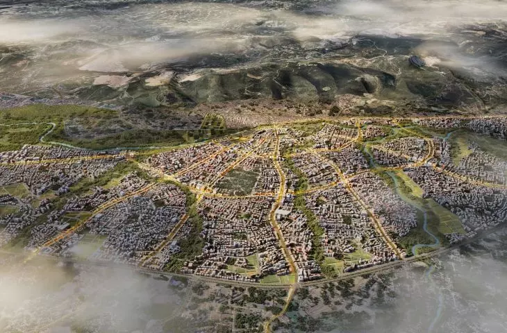 Wizualizacja Antiochii po odbudowie według planu Foster + Partners
