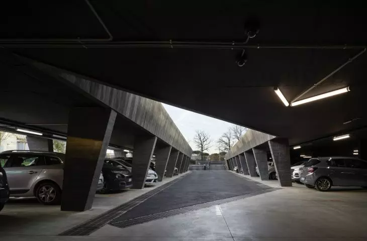 Garage under office building