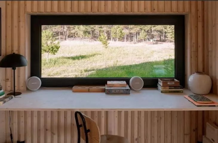 From the home office we can enjoy the forest